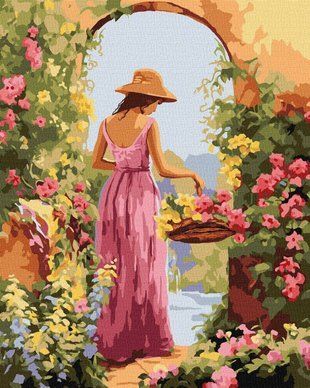 Обкладинка книги Картина за номерами - Дівчина з квітами &copy;art_selena_ua 40х50 , 4823104358787,   64 zł