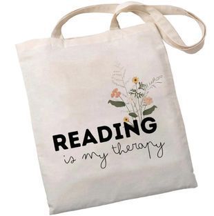 Обкладинка книги Екошопер BK4116 READING is my therapy, бежевий , ,   31 zł