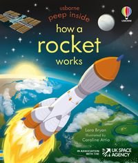 Okładka książki Peep Inside How a Rocket Works. Lara Bryan Lara Bryan, 9781801311823,   48 zł