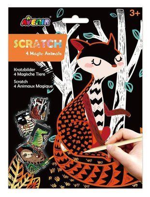 Обкладинка книги Скретч розмальовка - 4 чарівні тваринки , 6920773315689,   28 zł