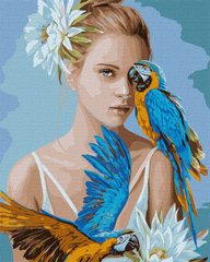 Обкладинка книги Картина за номерами - Дівчина з блакитними папугами ©Ira Volkova , ,   67 zł