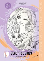 Обкладинка книги Розмальовка А4 8 картинок Beautiful Girls фіолетова , 4823089229119,   10 zł