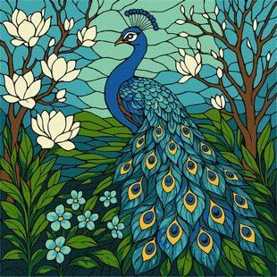 Okładka książki Картина за номерами - Вітраж. Павич в магнолії &copy;art_selena_ua , ,   52 zł